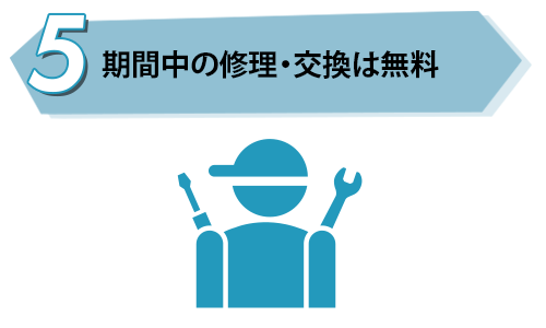 期間中の修理・交換は無料