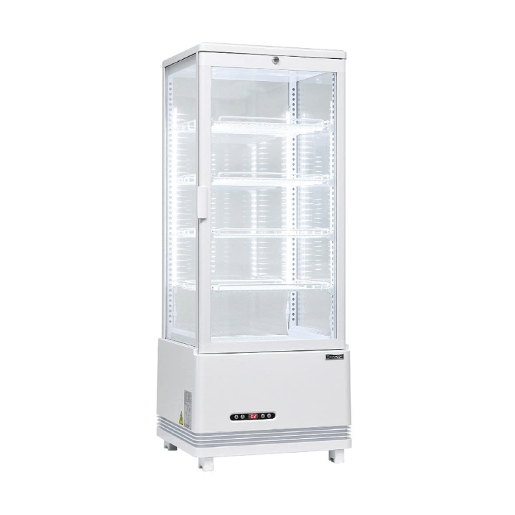 4面ガラス冷蔵ショーケース（105L）レマコム R4G-105SLW レンタル